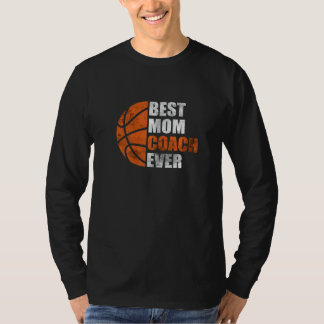 Womens Retro Best Basketball Mum Coach Ever Mother T-Shirt