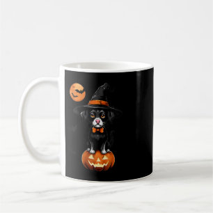 Womens Retro Black Dog Pumpkin Halloween Costume Coffee Mug
