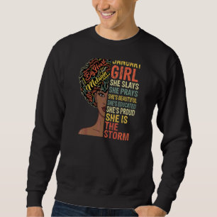 Womens Retro Black History Juneteenth January Girl Sweatshirt