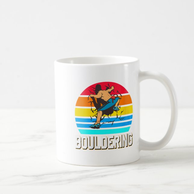 Womens Retro Bouldering Wall Smash Indoor Climbing Coffee Mug (Right)