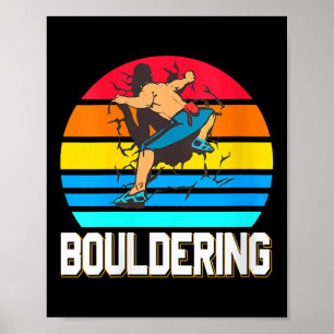 Womens Retro Bouldering Wall Smash Indoor Climbing Poster