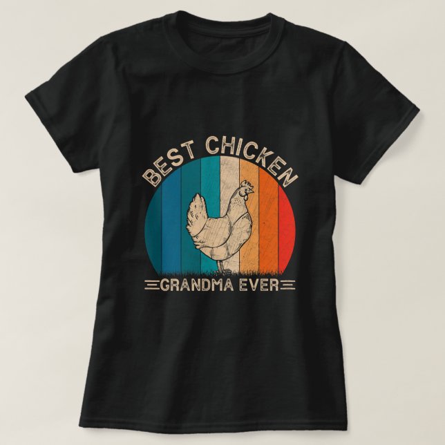 Womens Retro Chicken Design For Grandma Funny Moth T-Shirt (Design Front)