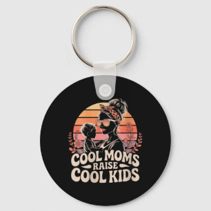 Womens Retro Cool Moms Raise Cool Kids Mothers Day Key Ring