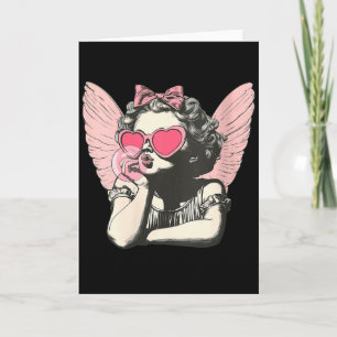 Womens Retro Cupid Valentine Day Cute Vintage Cupi Card
