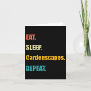 Womens Retro Eat Sleep Gardenscapes Repeat V-neck Card