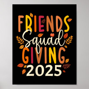 Womens Retro Friendsgiving Squad 2025 Thanksgiving Poster