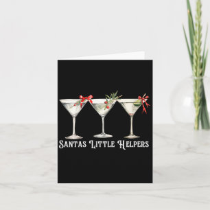 Womens Retro Funny Santa's Little Helper Martini M Card