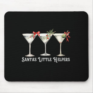 Womens Retro Funny Santa's Little Helper Martini M Mouse Pad