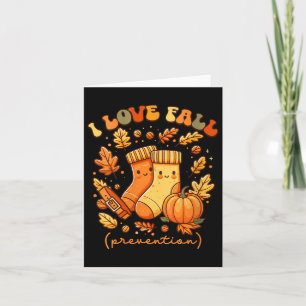 Womens Retro Groovy I Love Fall Prevention Fall Ph Card