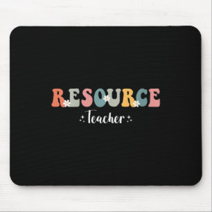Womens Retro Groovy Resource Teacher Appreciation Mouse Pad