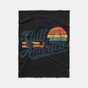 Womens Retro Gulf Of Usa America Est 2025 American Fleece Blanket