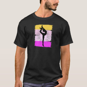 Womens Retro Gymnastics Girls Yellow Pink Contorti T-Shirt