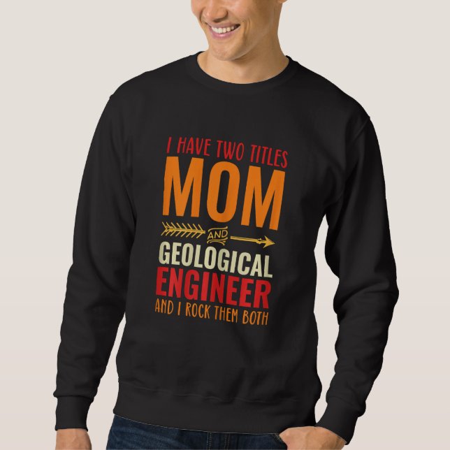 Womens Retro I Have 2 Titles Mom And Geological En Sweatshirt (Front)