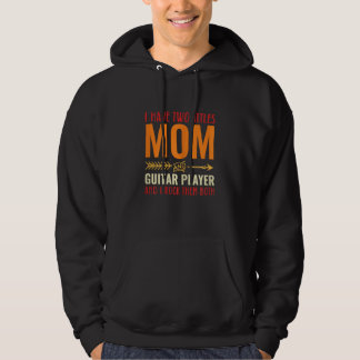 Womens Retro I Have 2 Titles Mom And Guitar Player Hoodie