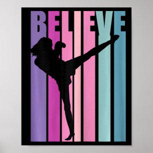 Womens Retro Kickboxing Womens Kickboxer Boxing Gl Poster