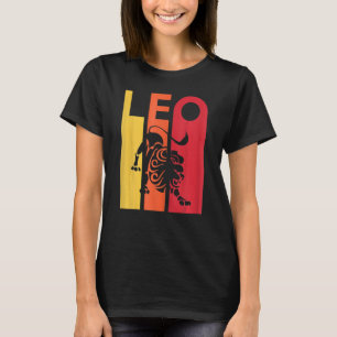 Womens Retro Leo Zodiac Sign July August Birthday  T-Shirt