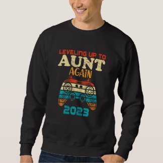 Womens Retro Levelling Up To Aunt Again 2023 Promo Sweatshirt