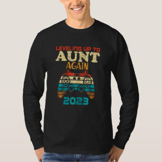 Womens Retro Levelling Up To Aunt Again 2023 Promo T-Shirt