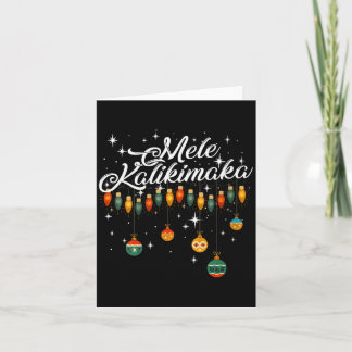 Womens Retro Mele Kalikimaka Hawaiian Family Chris Card