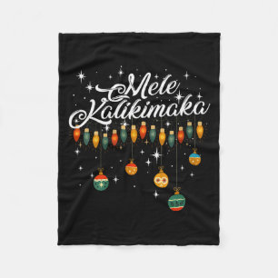 Womens Retro Mele Kalikimaka Hawaiian Family Chris Fleece Blanket