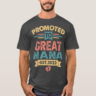 Womens Retro Promoted To Great Nana Est 2023 T-Shirt