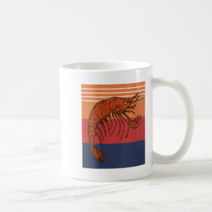 Womens Retro Shrimp Vibes Funny Marine Seafood Hum Coffee Mug