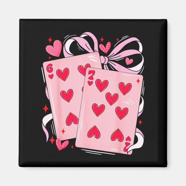 Womens Retro Six Seven 67 Meme Valentines Day Play Magnet (Front)