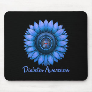 Womens Retro Sunflower Diabetes Awareness Month No Mouse Pad