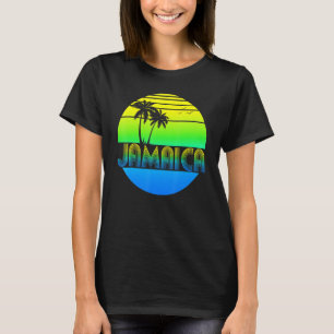 Womens Retro Sunset Palm Trees Beach Cruise Summer T-Shirt