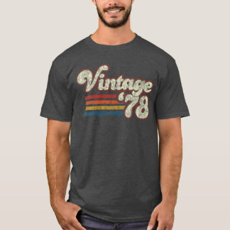 Womens Retro Vintage 1978 44 Birthday VNeck friend T-Shirt