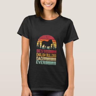 Womens Retro Vintage Best English Bulldog Dad Ever T-Shirt