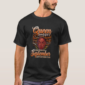 Womens Retro Vintage Queen Was Born In September B T-Shirt