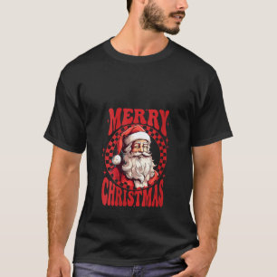 Womens Retro Vintage Santa Claus Merry Christmas H T-Shirt