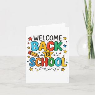 Womens Retro Welcome Back To School Teacher Apprec Card