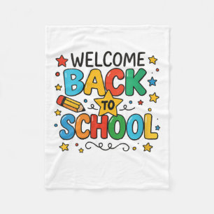 Womens Retro Welcome Back To School Teacher Apprec Fleece Blanket