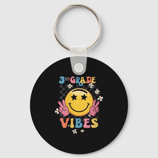 Womens Retro Welcome Back To School Teacher Boys G Key Ring (Front)