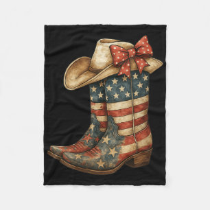 Womens Retro Western Cowboy Boots Cowgirl American Fleece Blanket
