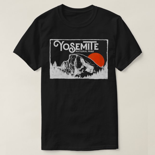 Womens Retro Yosemite National Park Half Dome Vint T-Shirt (Design Front)