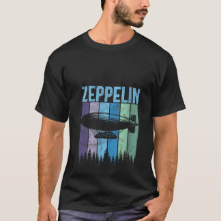 Womens Retro Zeppelin 70s 80s Dirigible Airship Ze T-Shirt