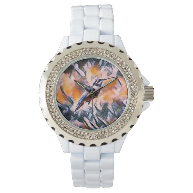 Women's Rhinestone Hummingbird Wrist Watch (Front)