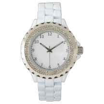 Women's Rhinestone White Enamel Watch