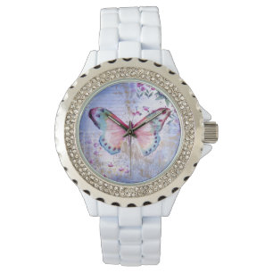 Women's Rhinestone White Enamel Watch/Vintage Watch