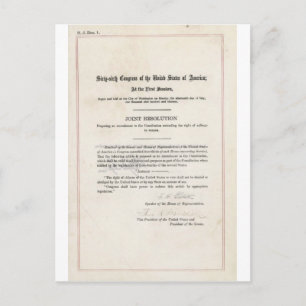 Women's Right to Vote- 19th Amendment Postcard