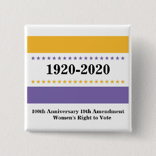 Women's Right to Vote 19th Amendment Victory Flag 15 Cm Square Badge