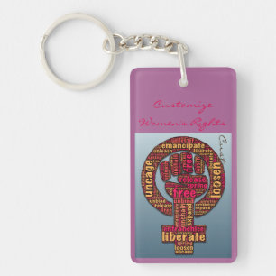women's right's 2017 raised fist key ring