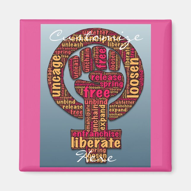 women's rights 2017 raised fist magnet (Front)