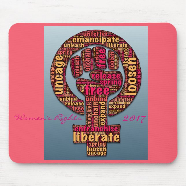 women's rights 2017 raised fist mouse pad (Front)