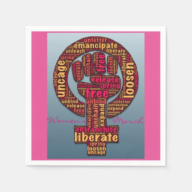 women's rights 2017 raised fist napkin (Front)