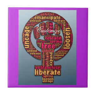 women's rights 2017 raised fist Thunder_Cove Ceramic Tile