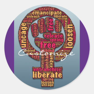 women's rights 2017 raised fist Thunder_Cove Classic Round Sticker